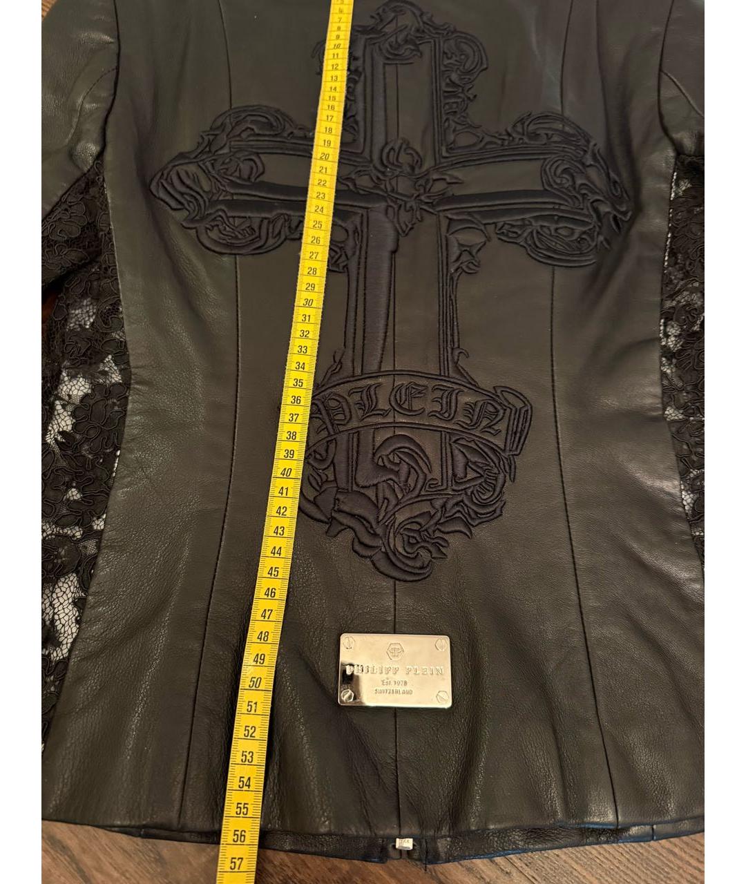 PHILIPP PLEIN Черная кожаная куртка, фото 5