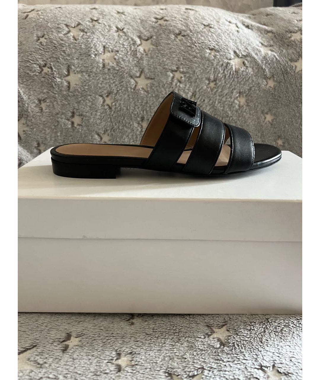 EMPORIO ARMANI Черные кожаные сандалии, фото 9