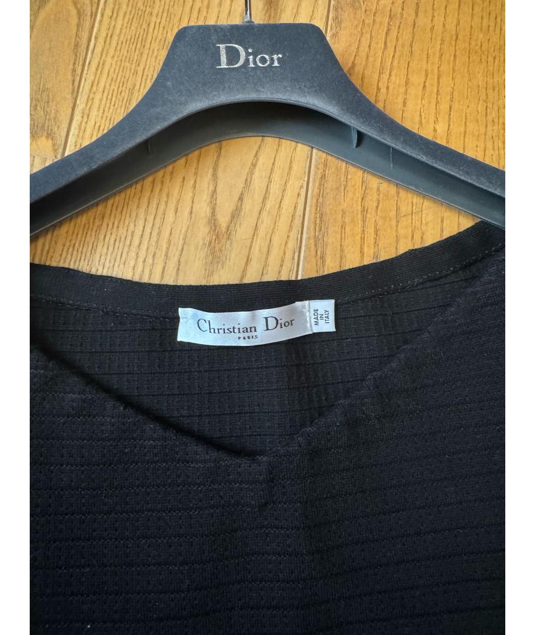 CHRISTIAN DIOR Черное хлопковое повседневное платье, фото 4