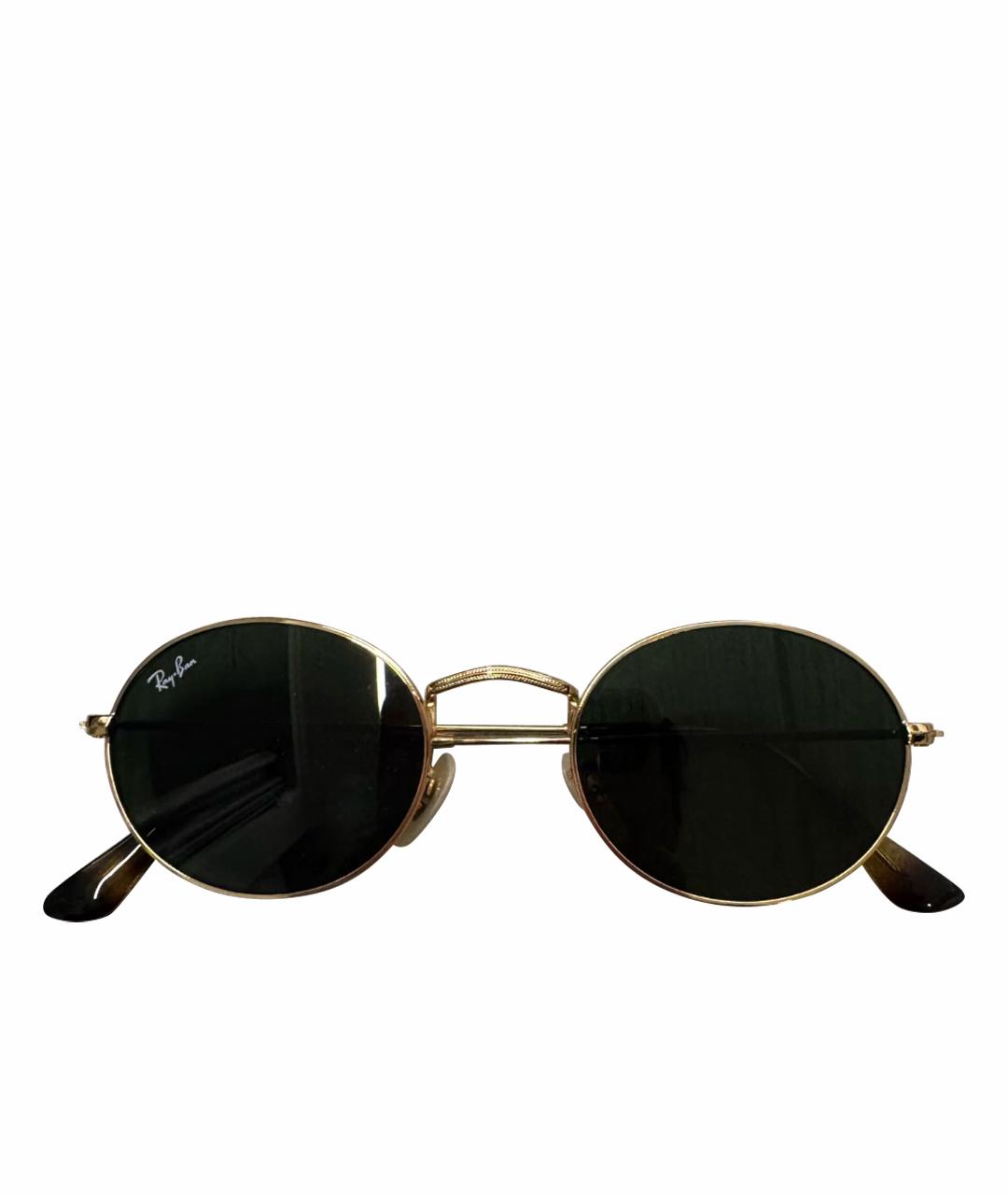 RAY BAN Золотые металлические солнцезащитные очки, фото 1
