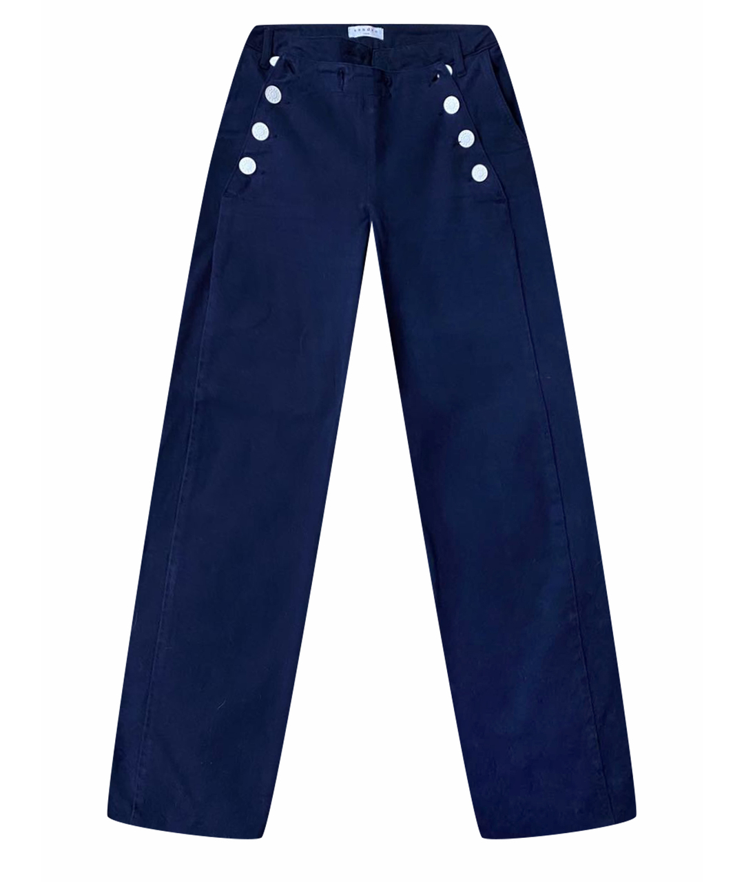 SANDRO Синие хлопковые брюки широкие, фото 1