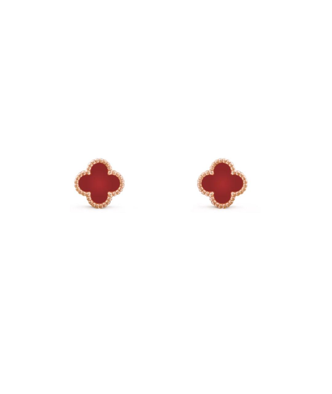 VAN CLEEF & ARPELS Бордовые серьги из розового золота, фото 1
