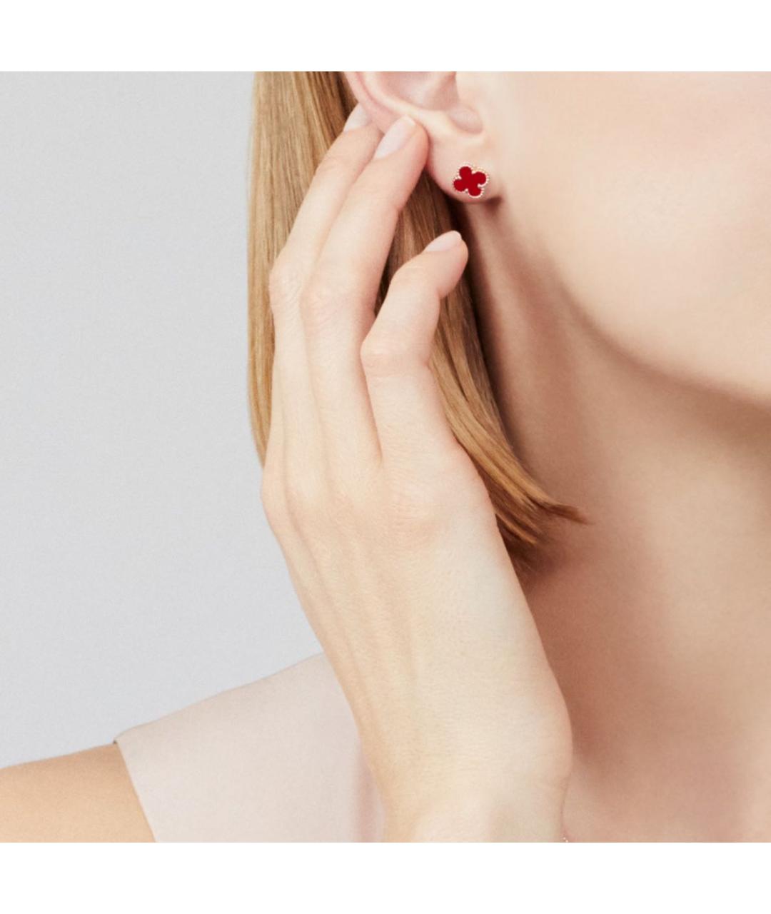 VAN CLEEF & ARPELS Бордовые серьги из розового золота, фото 2