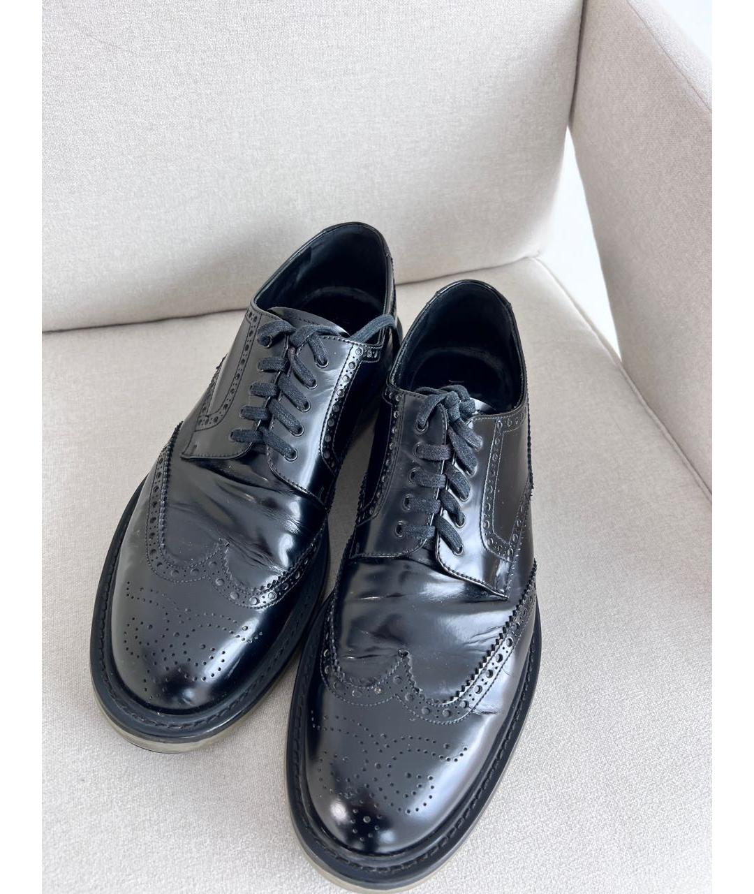 PRADA Черные кожаные туфли, фото 4