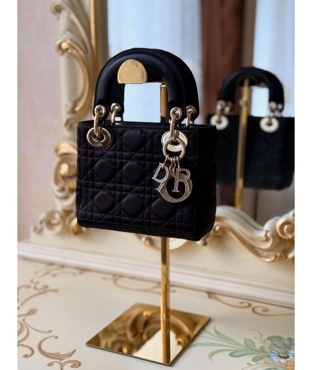 CHRISTIAN DIOR Черная тканевая сумка с короткими ручками, фото 4
