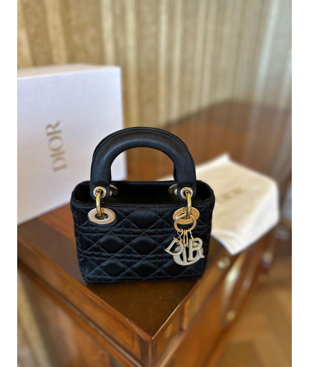 CHRISTIAN DIOR Черная тканевая сумка с короткими ручками, фото 4