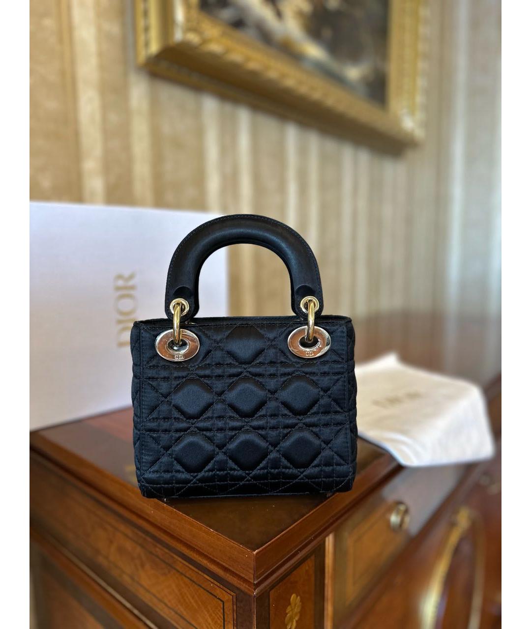 CHRISTIAN DIOR Черная тканевая сумка с короткими ручками, фото 8