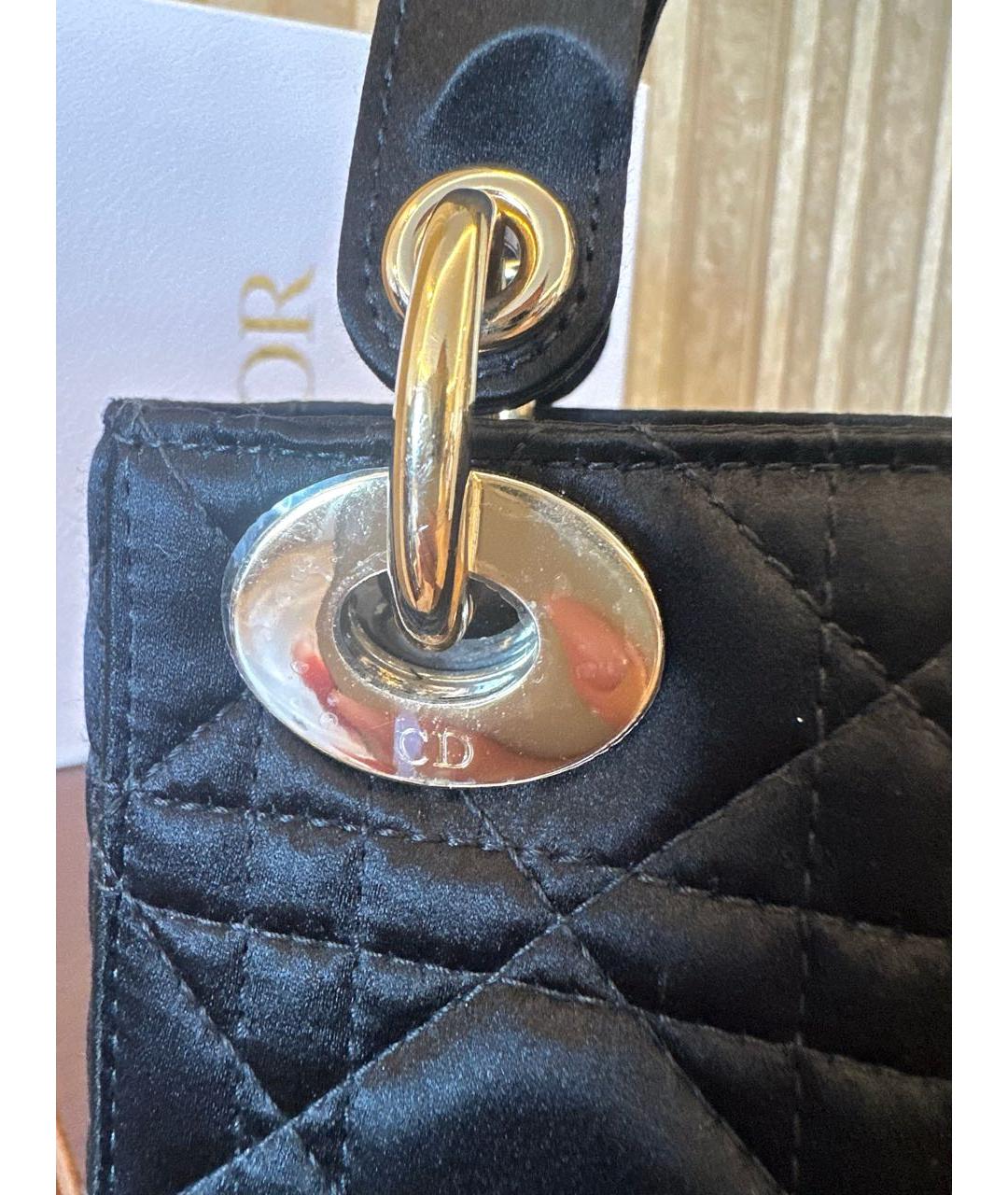 CHRISTIAN DIOR Черная тканевая сумка с короткими ручками, фото 7