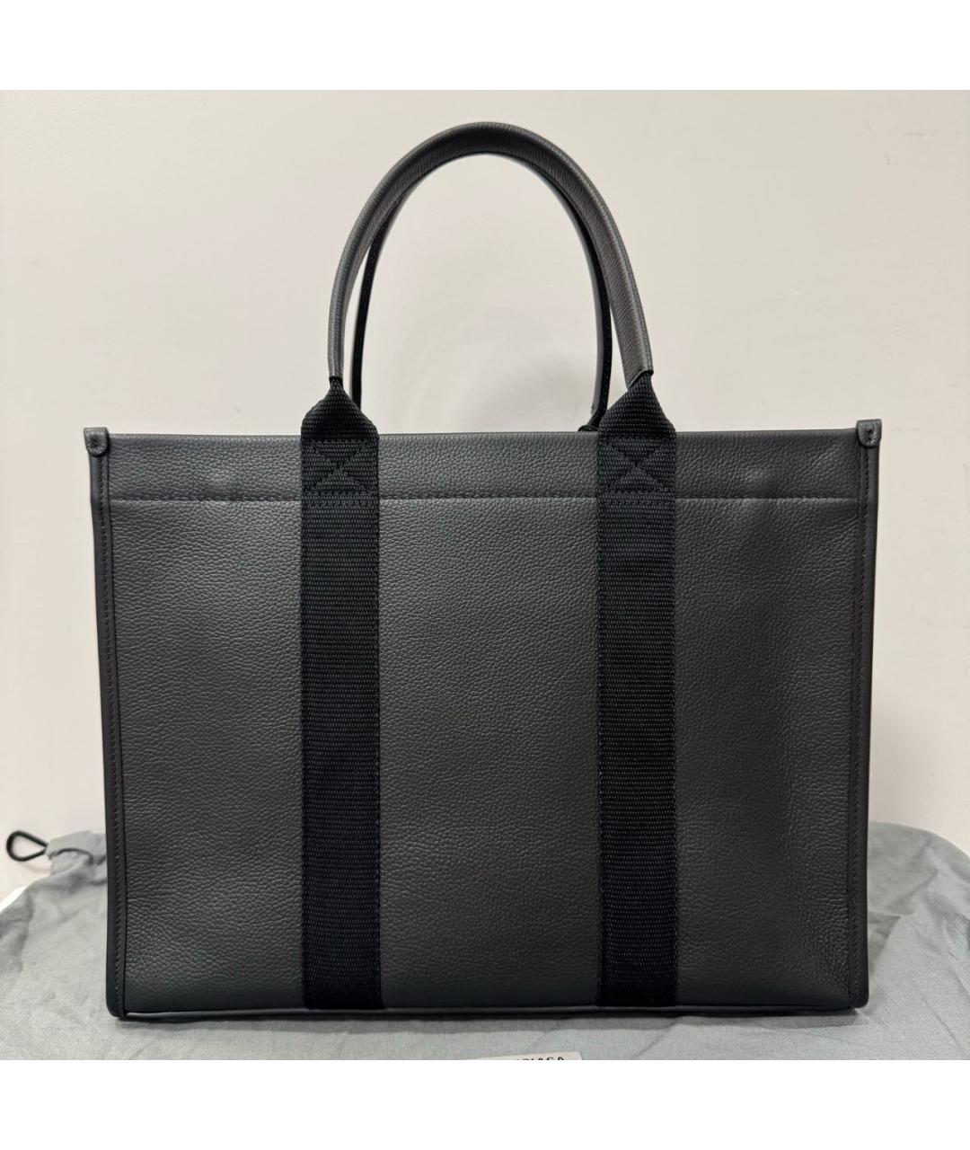 BALENCIAGA Черная кожаная сумка тоут, фото 3