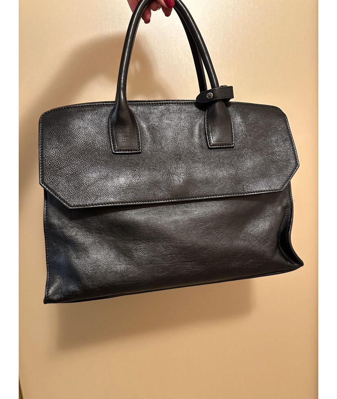 PRADA Черная кожаная сумка тоут, фото 4