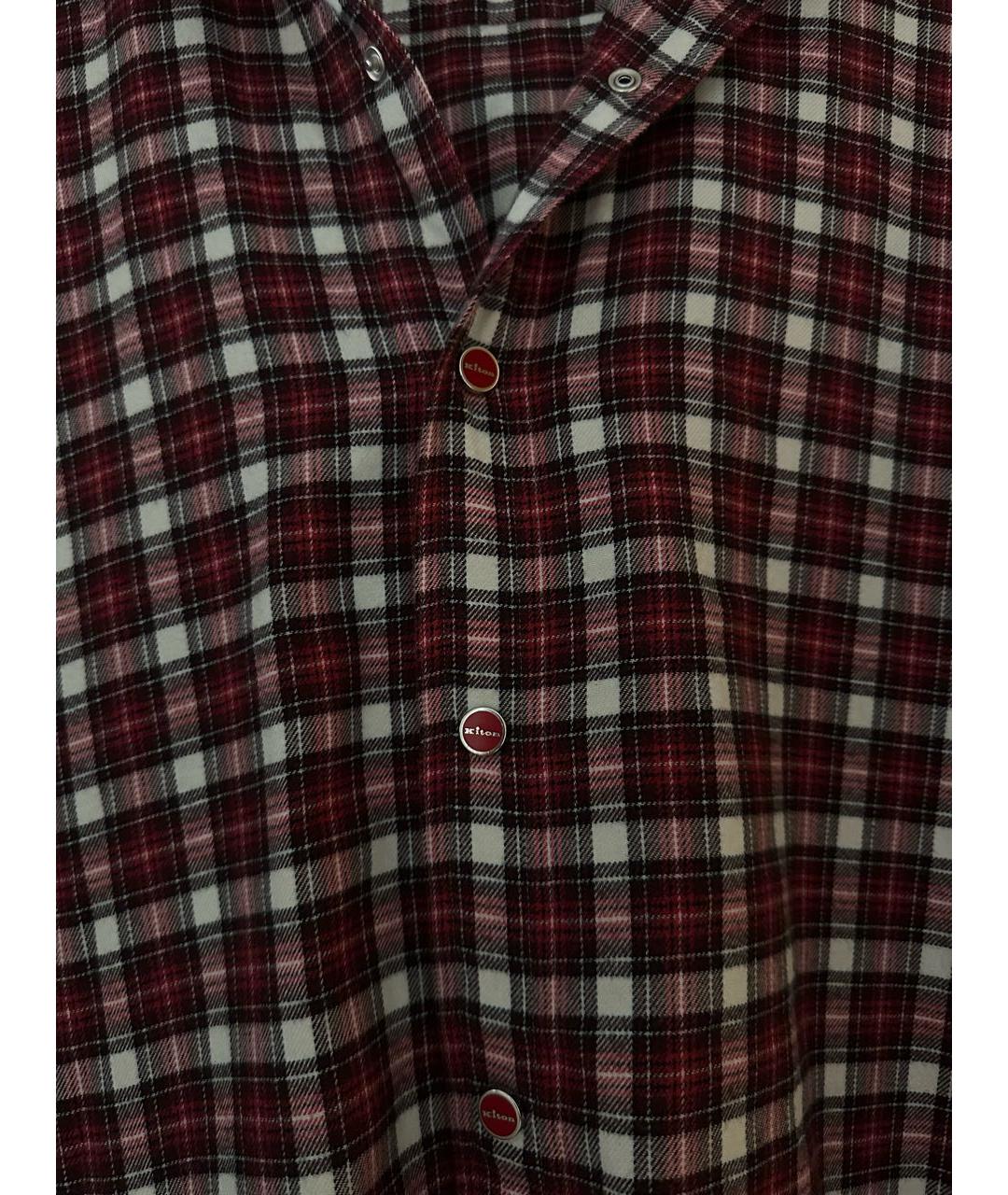 KITON Бордовая шерстяная кэжуал рубашка, фото 3