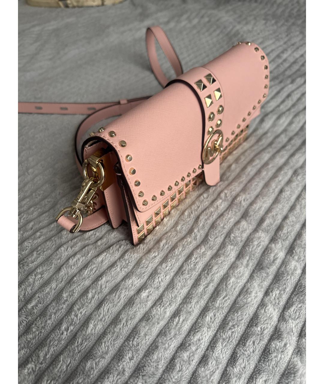 MICHAEL KORS Розовая кожаная сумка через плечо, фото 2