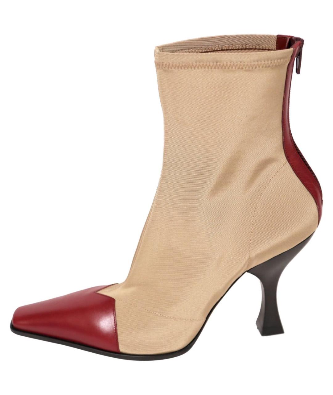 CELINE Бордовые кожаные ботильоны, фото 9