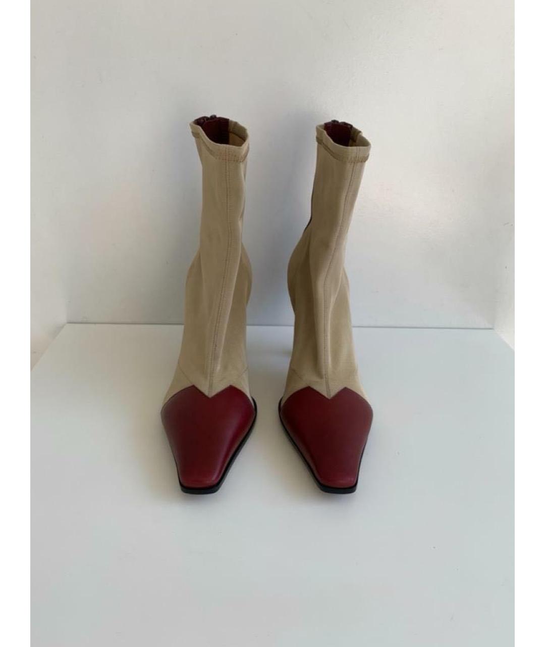 CELINE Бордовые кожаные ботильоны, фото 7