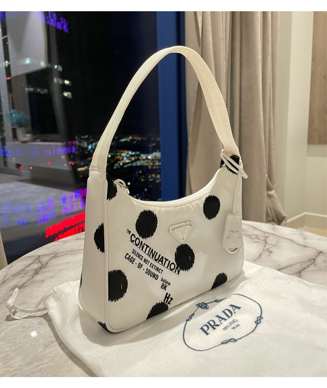 PRADA Белая тканевая сумка тоут, фото 2