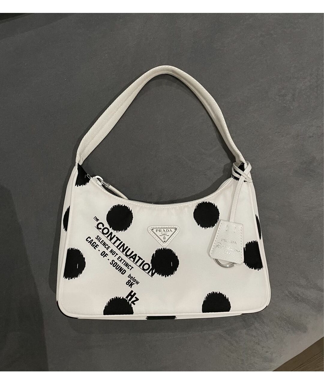 PRADA Белая тканевая сумка тоут, фото 8