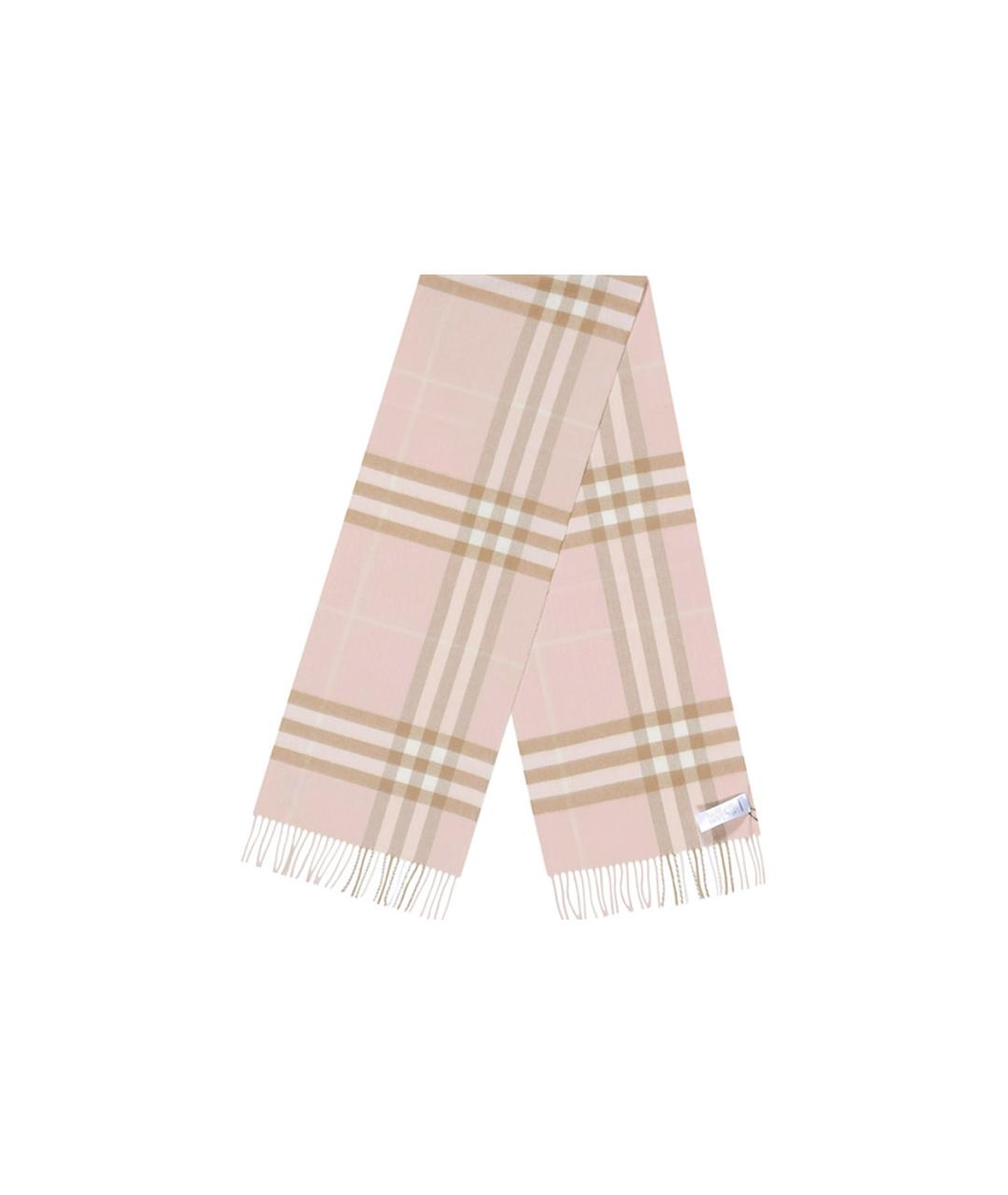 BURBERRY Розовый кашемировый шарф, фото 1