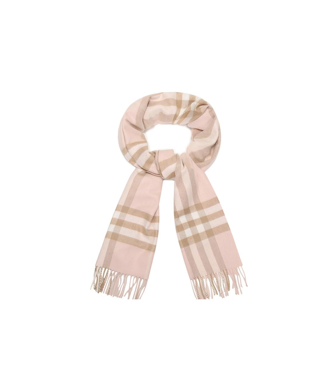 BURBERRY Розовый кашемировый шарф, фото 3