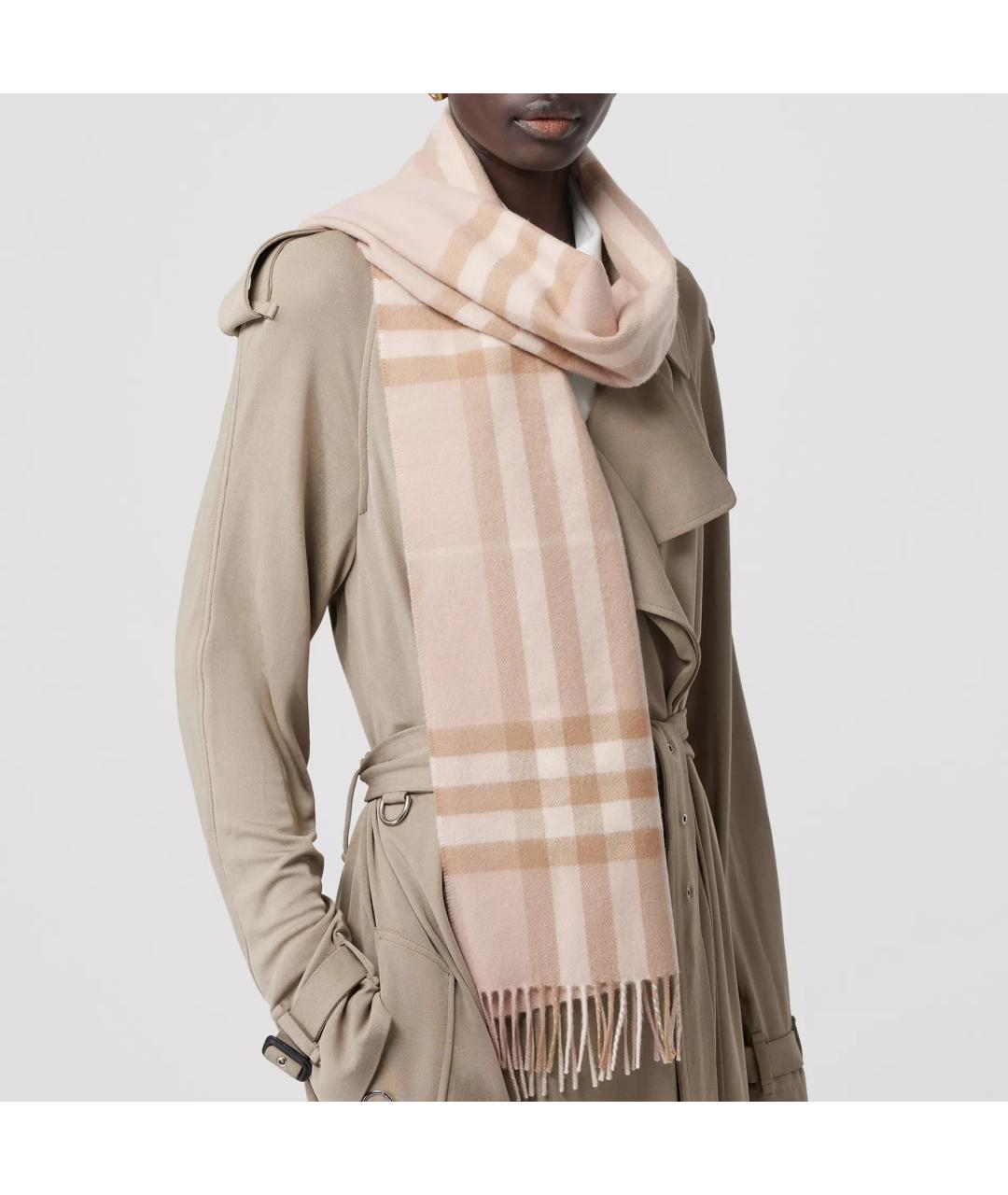 BURBERRY Розовый кашемировый шарф, фото 5