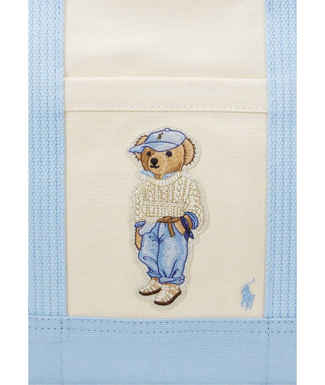 POLO RALPH LAUREN Белая хлопковая сумка тоут, фото 4