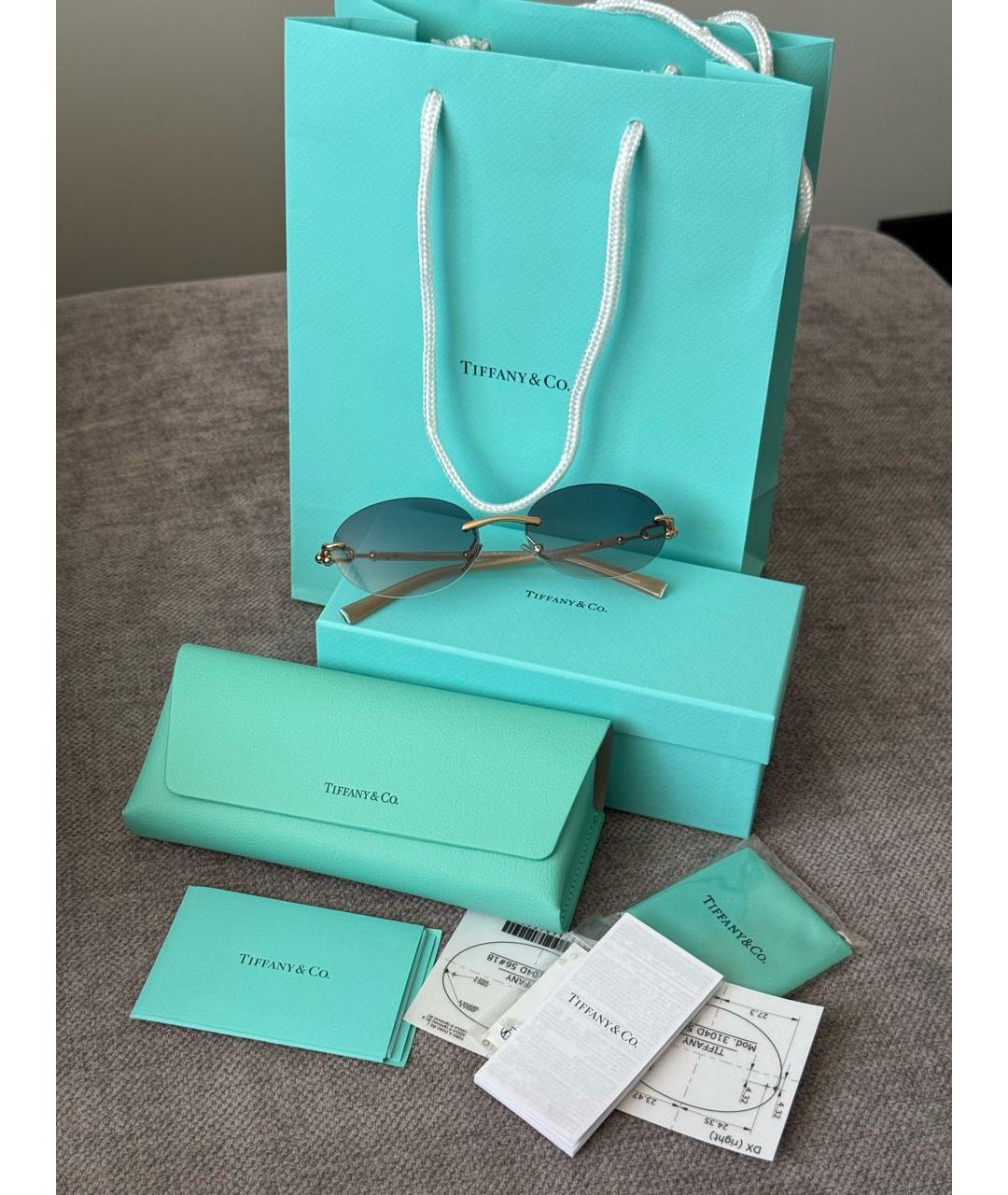 TIFFANY&CO Голубые пластиковые солнцезащитные очки, фото 2