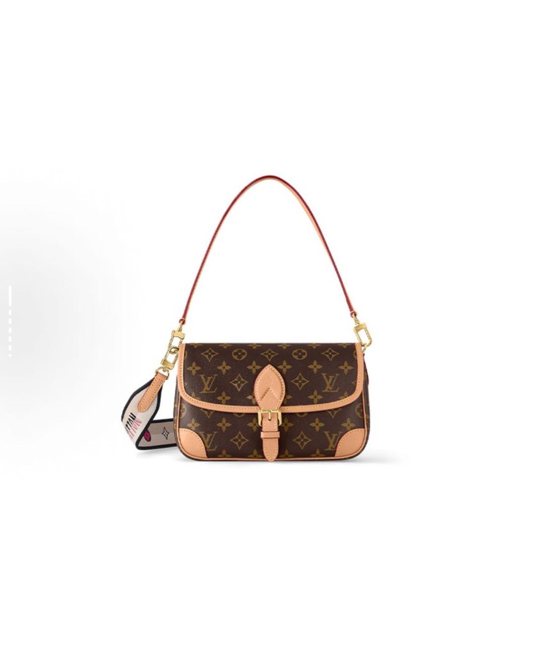 LOUIS VUITTON Коричневая кожаная сумка через плечо, фото 6