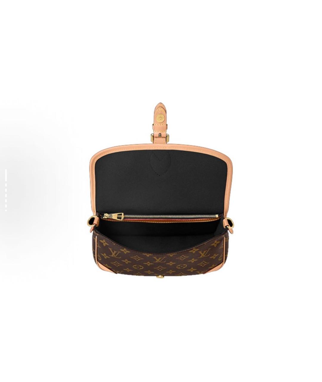 LOUIS VUITTON Коричневая кожаная сумка через плечо, фото 4
