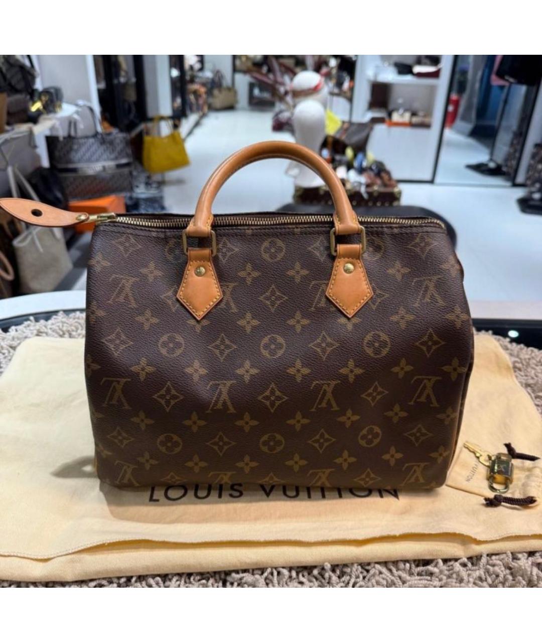 LOUIS VUITTON Коричневая сумка с короткими ручками, фото 8