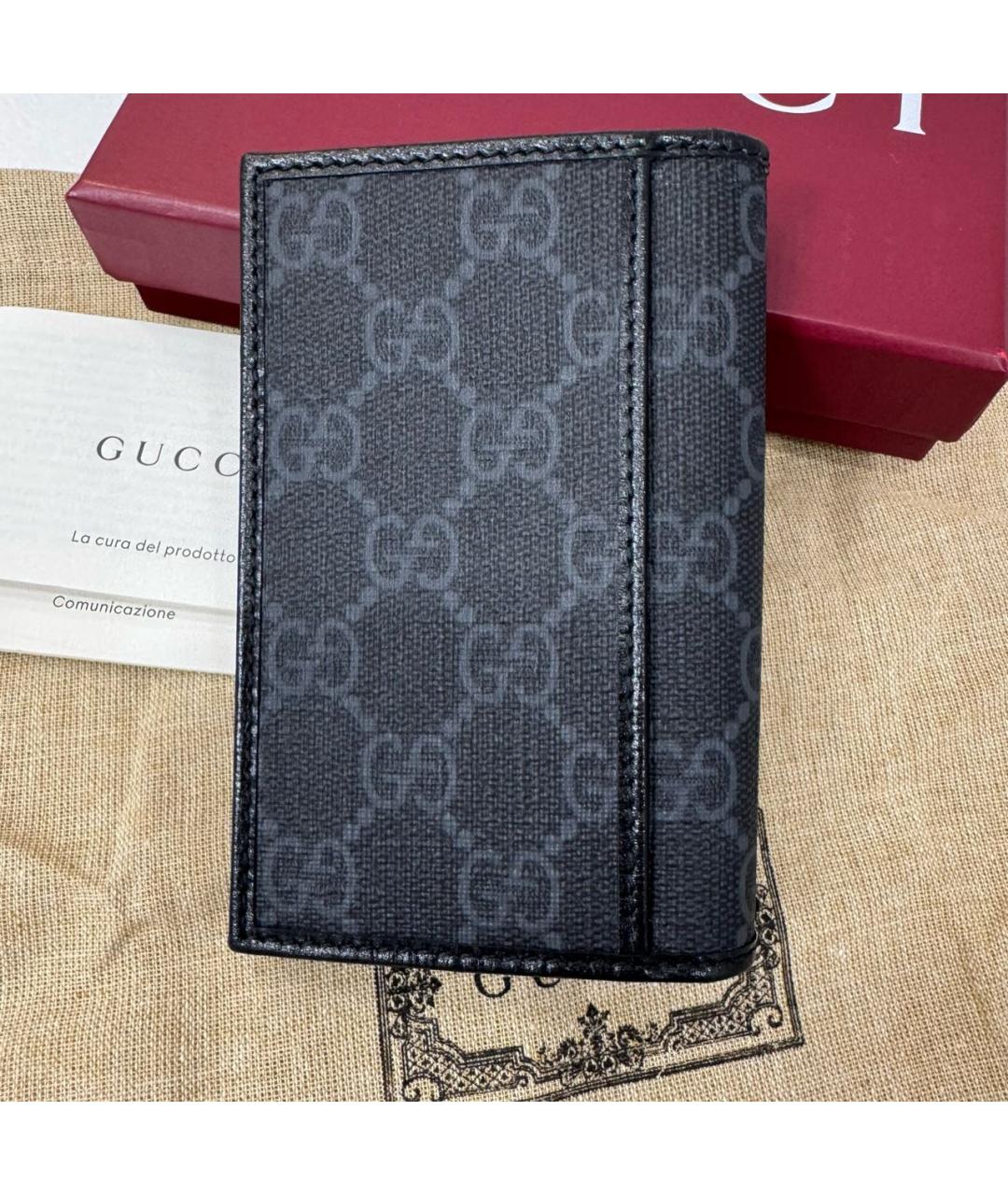 GUCCI Серый кожаный кошелек, фото 2