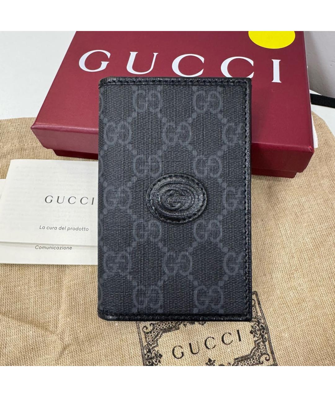 GUCCI Серый кожаный кошелек, фото 9