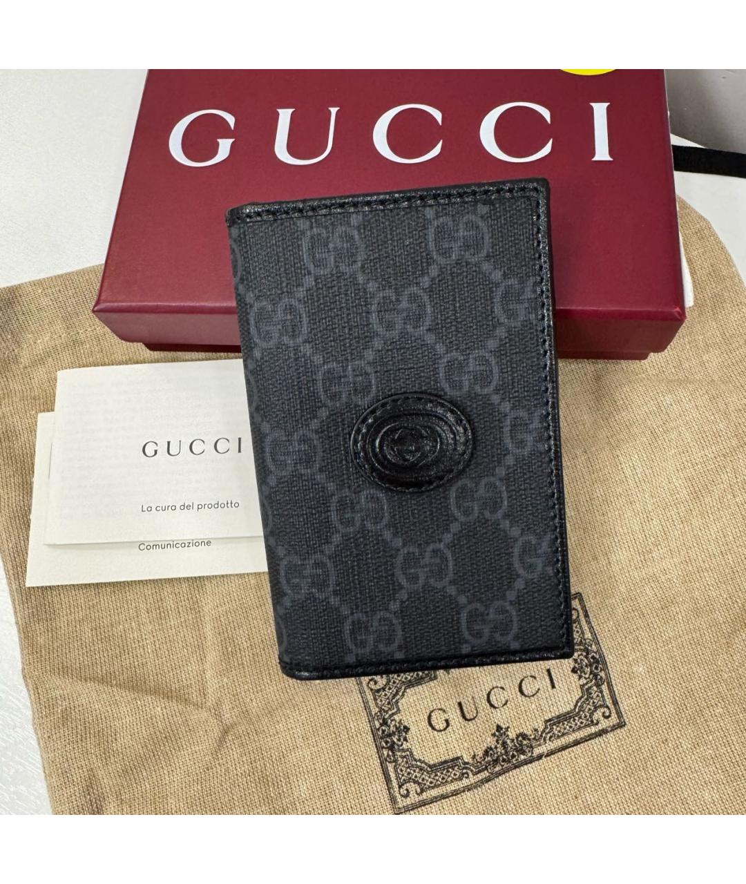 GUCCI Серый кожаный кошелек, фото 8