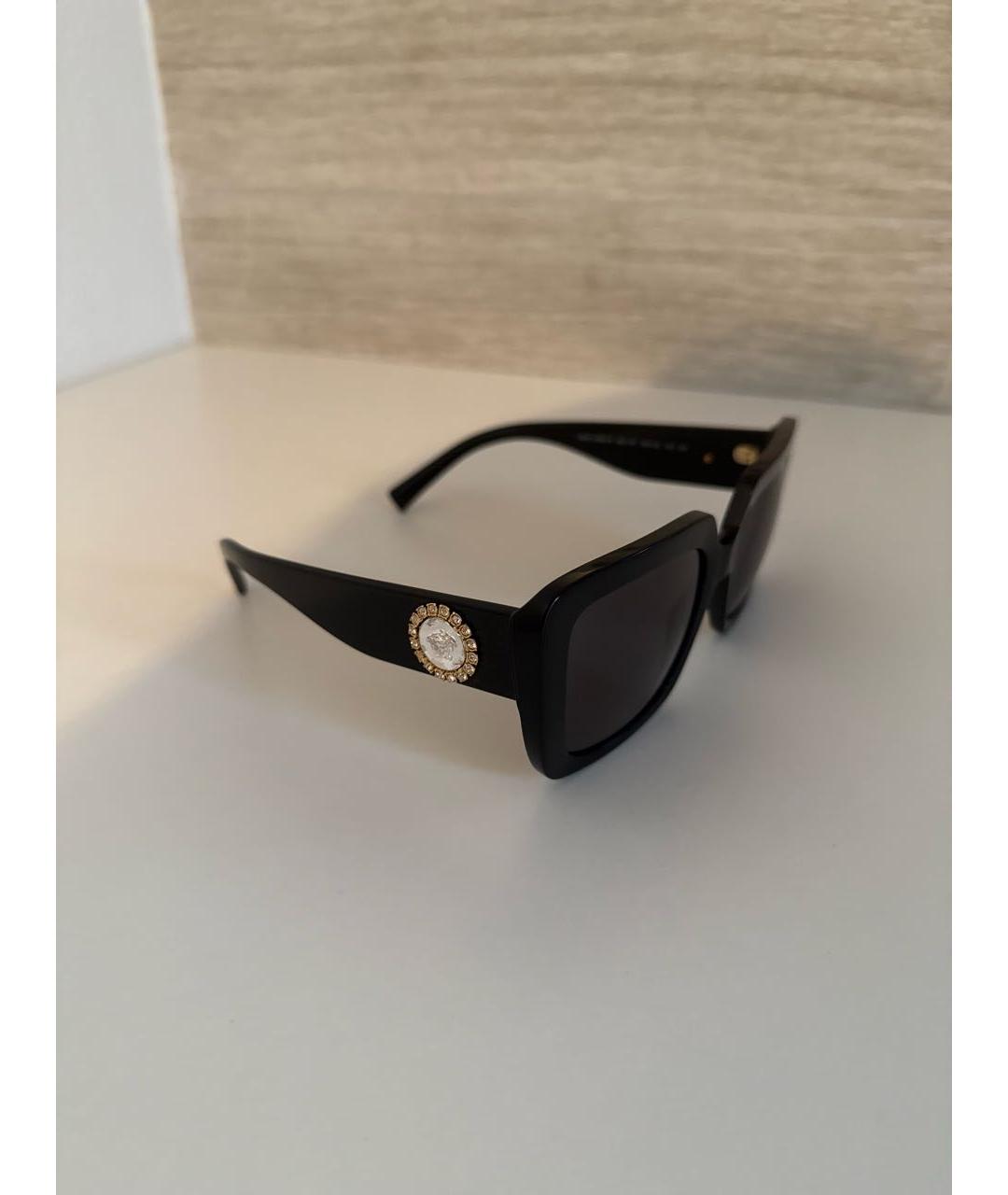 VERSACE Черные пластиковые солнцезащитные очки, фото 2