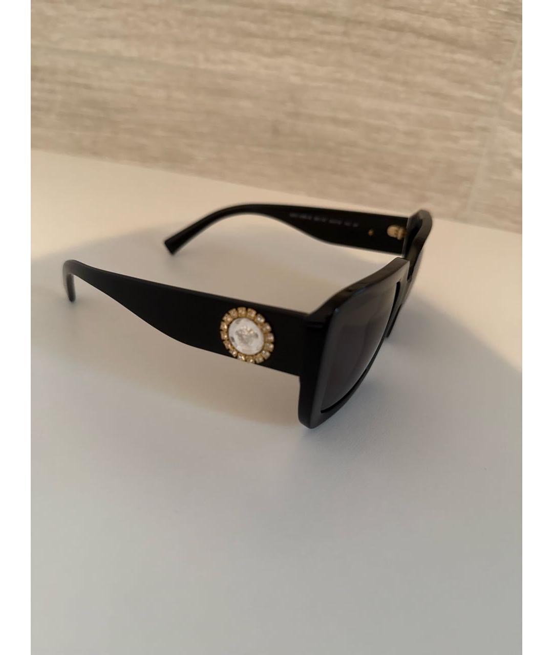 VERSACE Черные пластиковые солнцезащитные очки, фото 3
