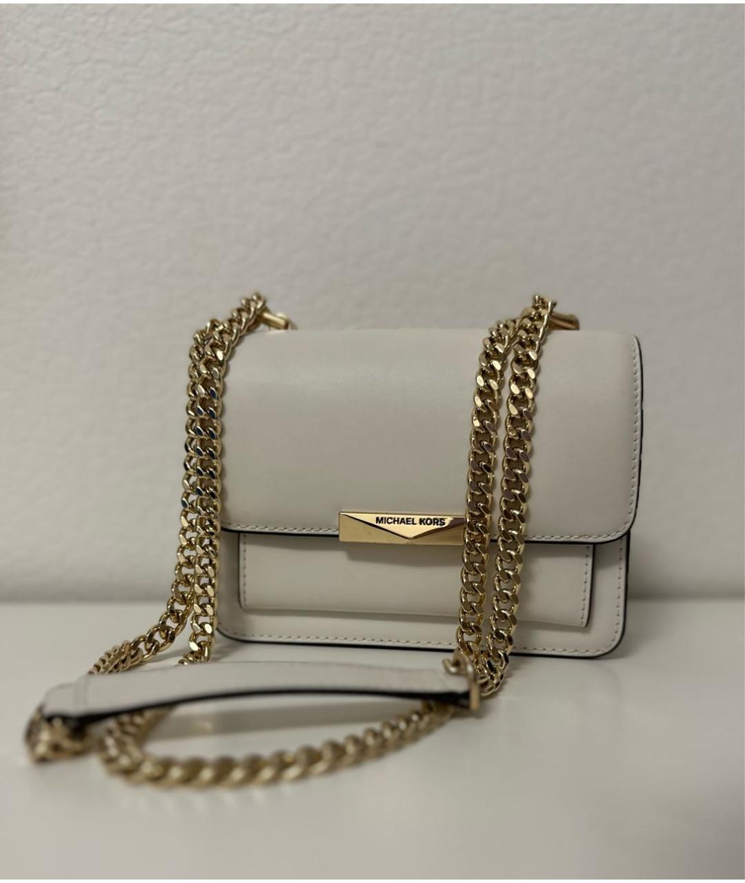 MICHAEL MICHAEL KORS Белая кожаная сумка через плечо, фото 5
