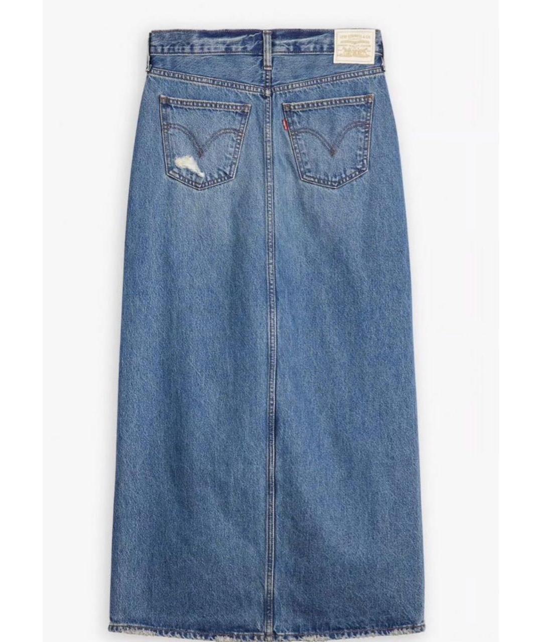 LEVI'S Синяя деним юбка макси, фото 2