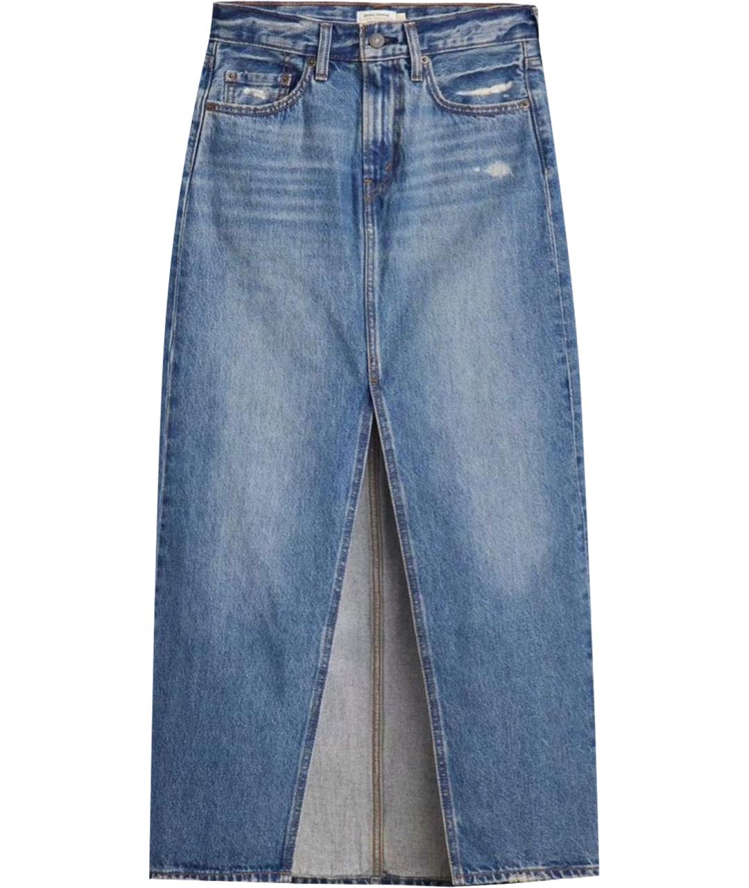 LEVI'S Синяя деним юбка макси, фото 1