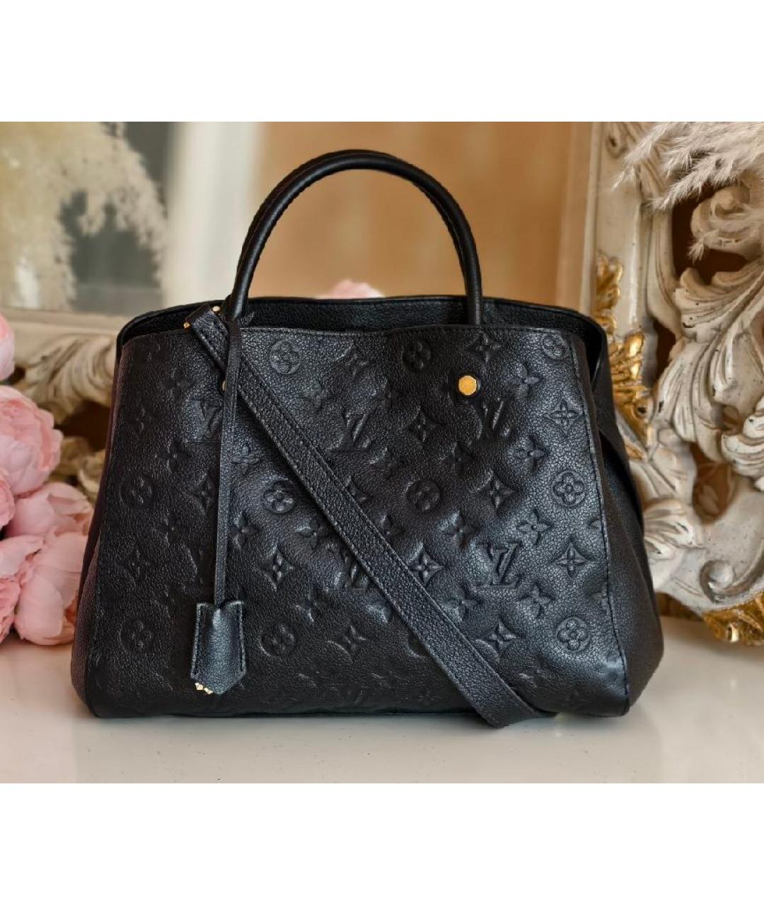 LOUIS VUITTON Черная кожаная сумка с короткими ручками, фото 9