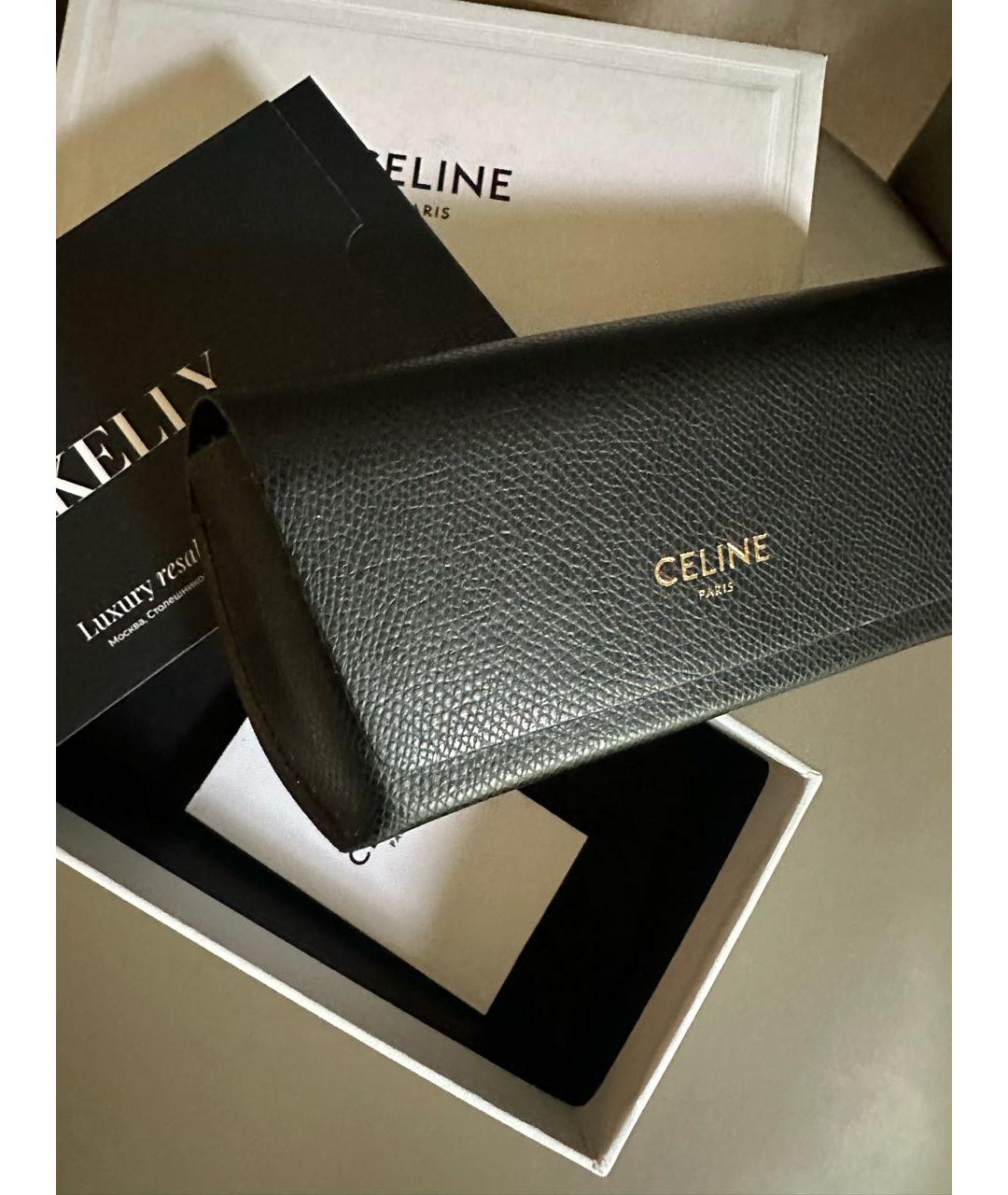 CELINE Коричневые пластиковые солнцезащитные очки, фото 4