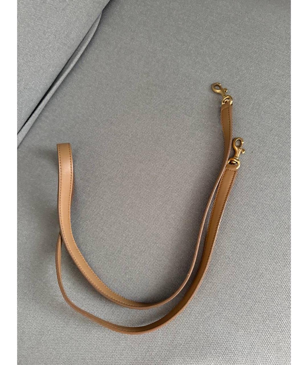 SAINT LAURENT Коричневая кожаная сумка тоут, фото 5