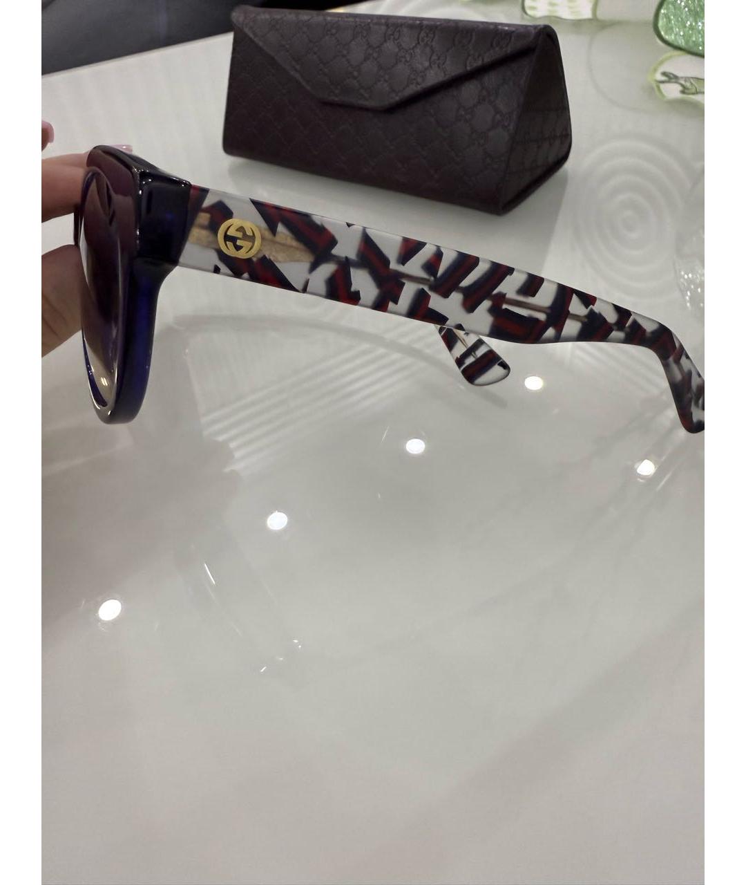 GUCCI Темно-синие пластиковые солнцезащитные очки, фото 2