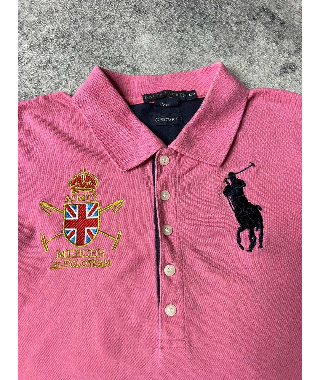RALPH LAUREN Розовая хлопковая футболка, фото 3