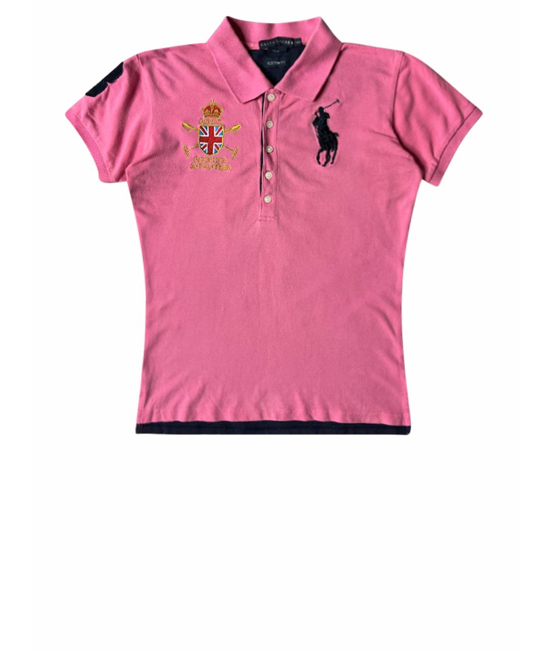 RALPH LAUREN Розовая хлопковая футболка, фото 1
