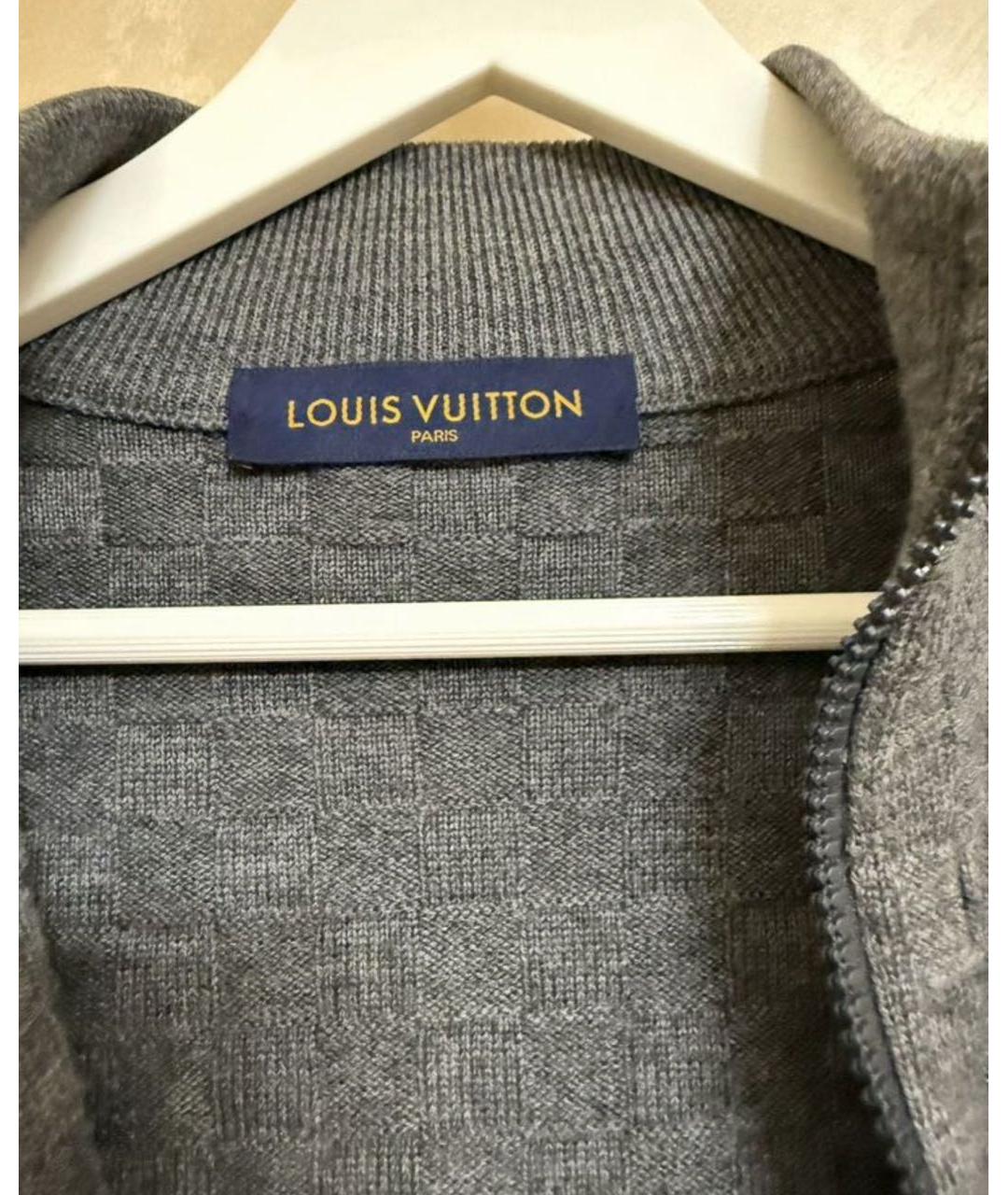 LOUIS VUITTON Серый шерстяной кардиган, фото 2