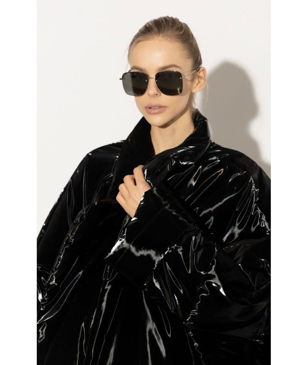 SAINT LAURENT Серебряные металлические солнцезащитные очки, фото 6