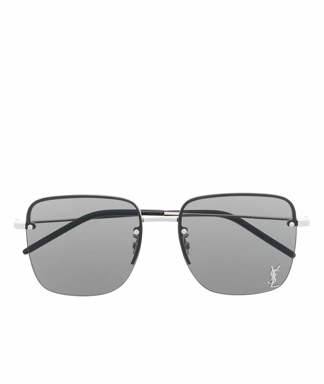 SAINT LAURENT Серебряные металлические солнцезащитные очки, фото 1