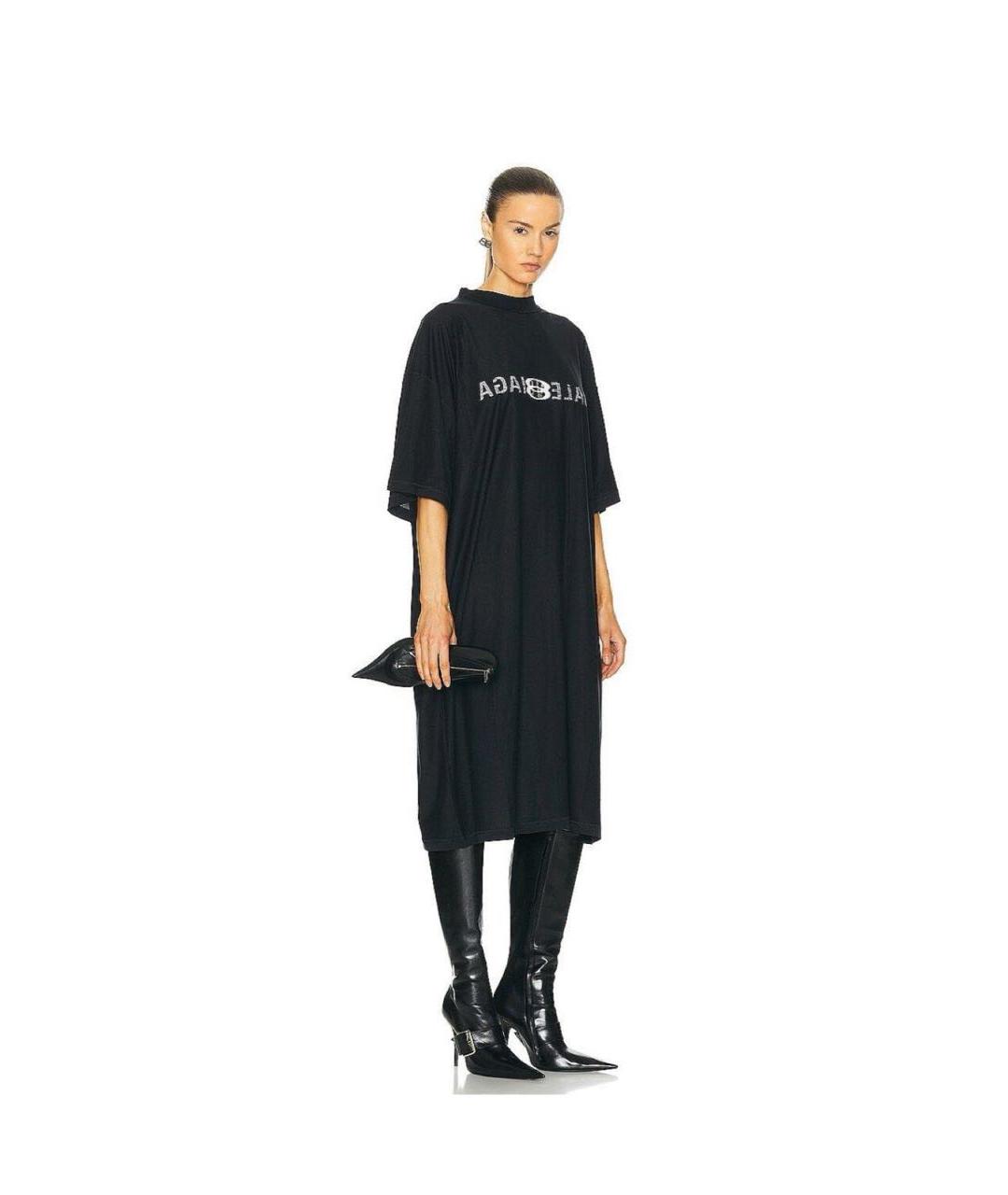 BALENCIAGA Черное хлопковое повседневное платье, фото 2