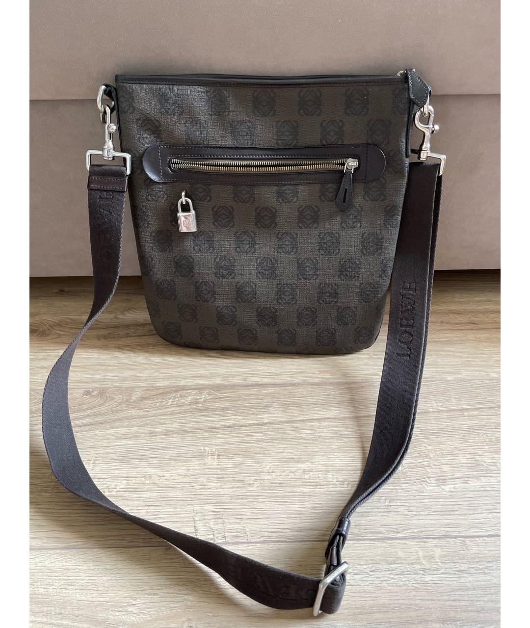 LOEWE Коричневая кожаная сумка через плечо, фото 2