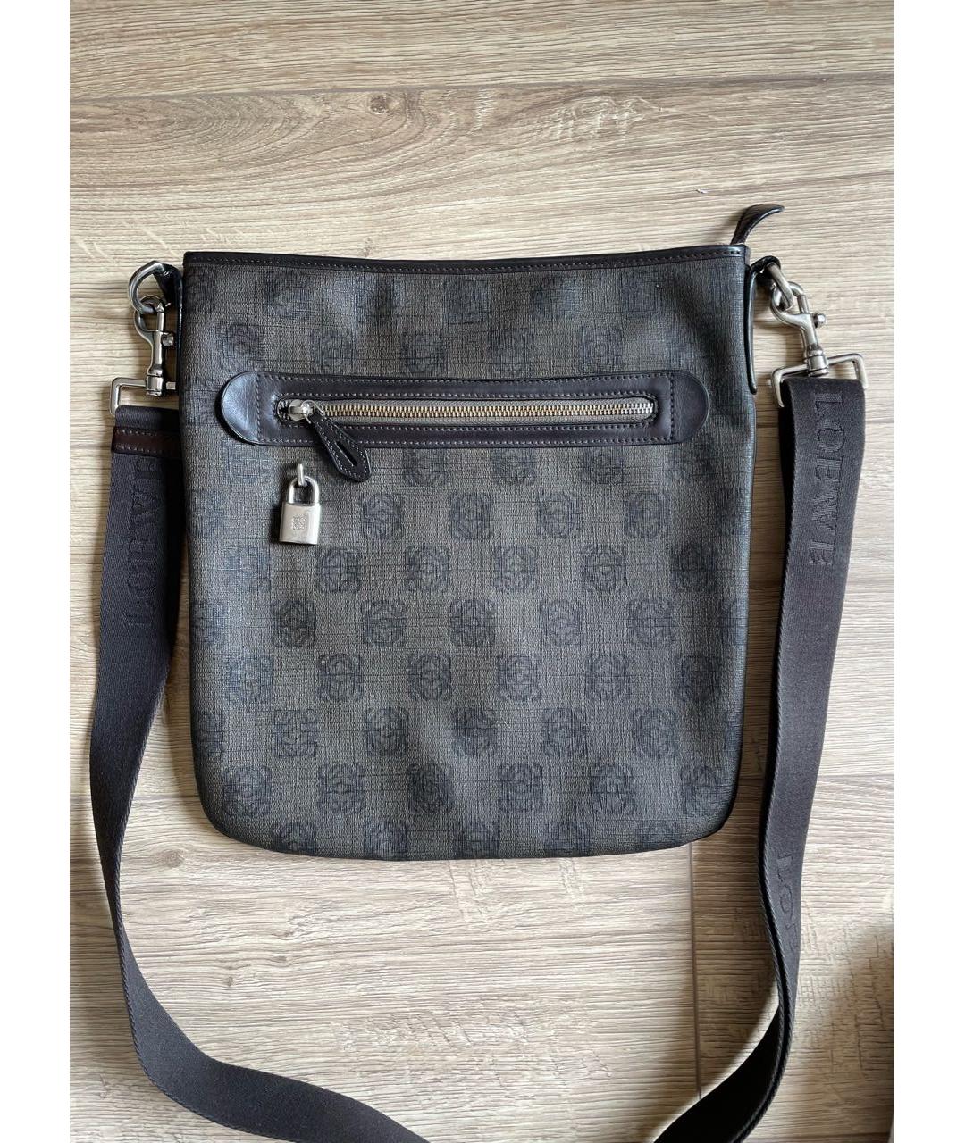 LOEWE Коричневая кожаная сумка через плечо, фото 3