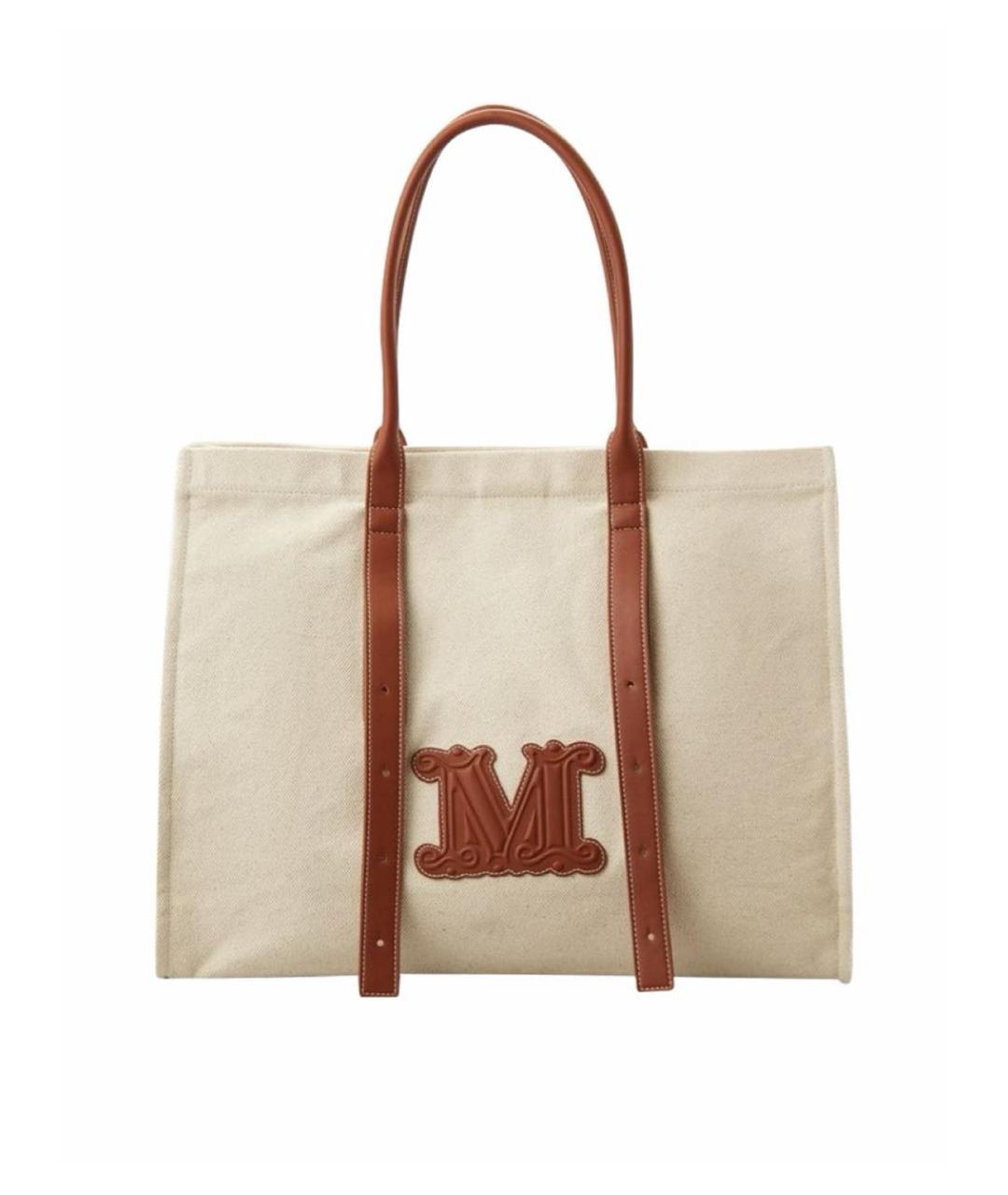 WEEKEND MAX MARA Коричневая кожаная пляжная сумка, фото 1
