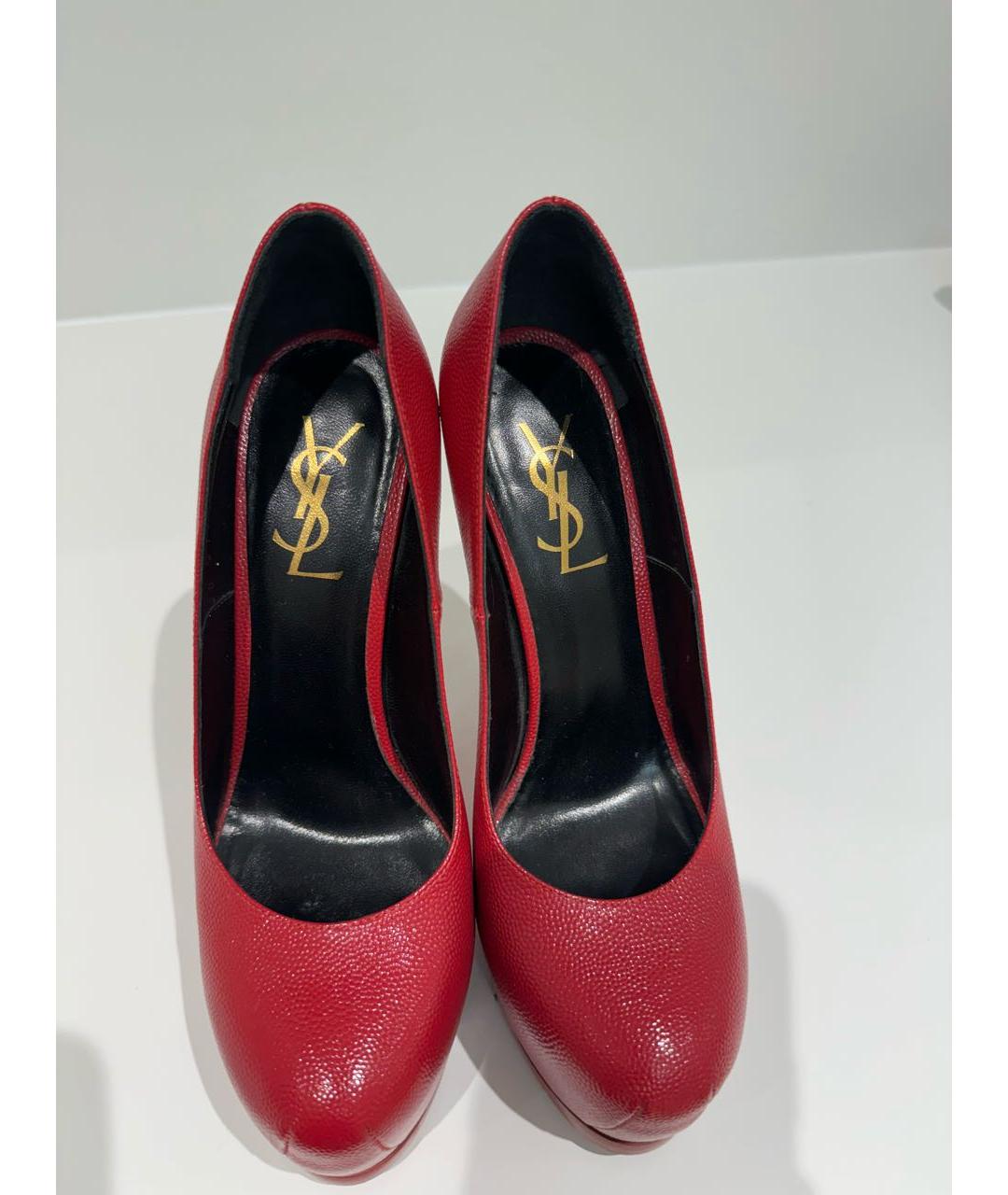 SAINT LAURENT Красные туфли из лакированной кожи, фото 3